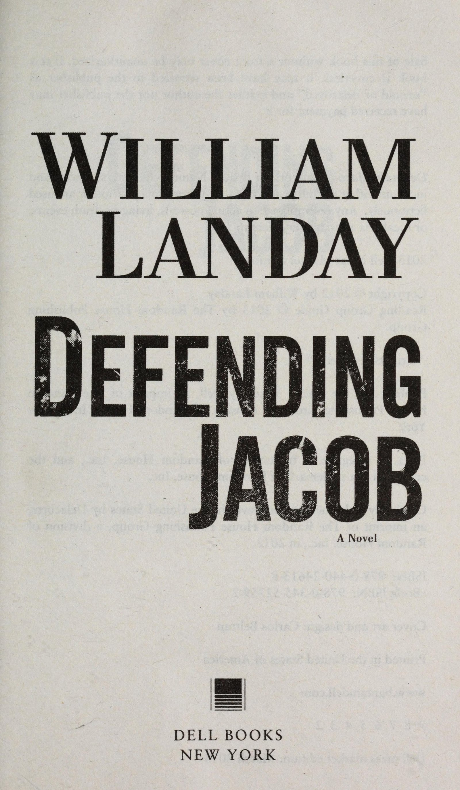Cover of Defending Jacob by William Landay