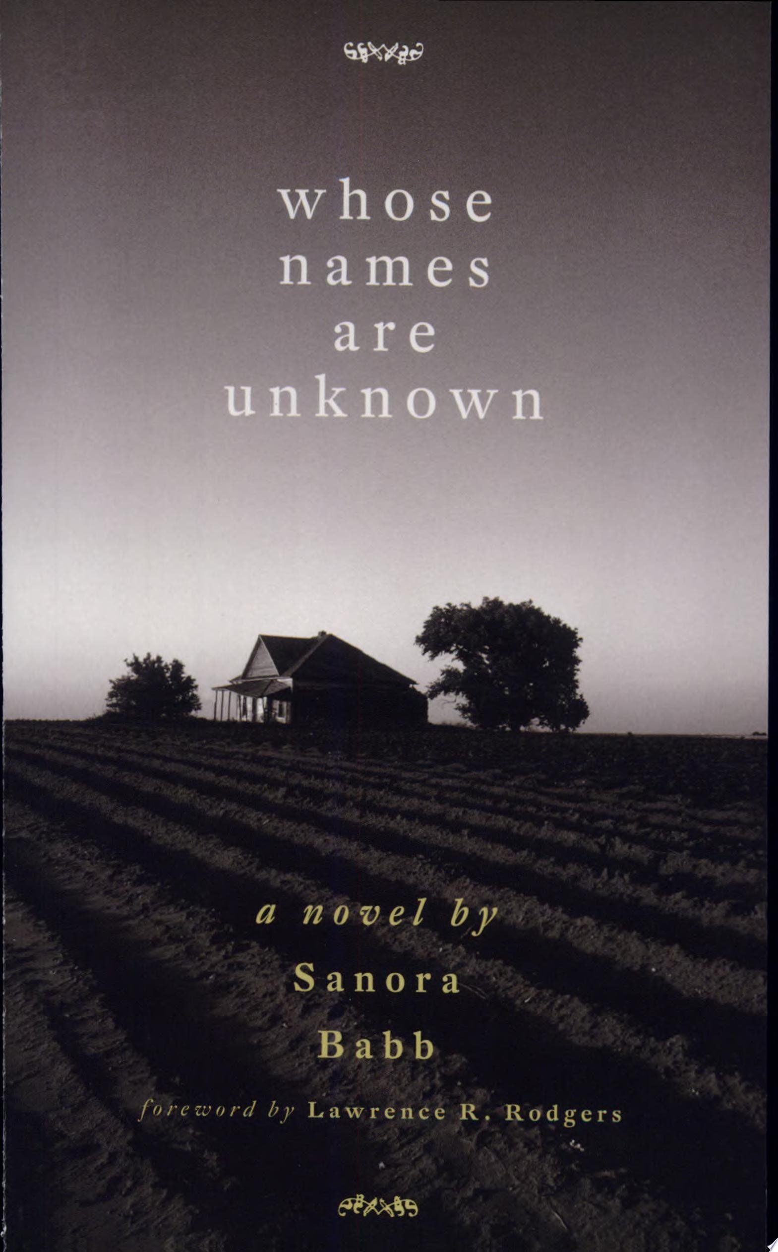 Cover of Whose Names Are Unknown by Sanora Babb